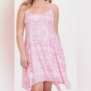 Torrid pink and white tie dye dress sz.3